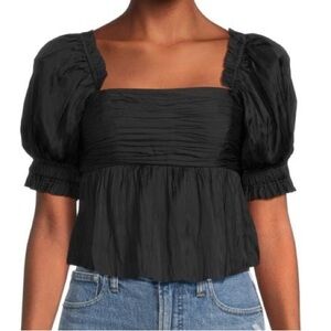 FRAME Squareneck Puff Sleeve Top